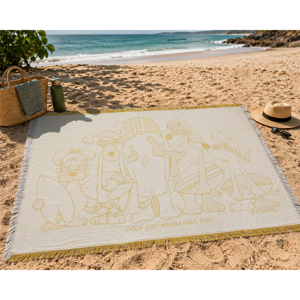 Dogs Just Wanna Have Sun Yellow Blanket