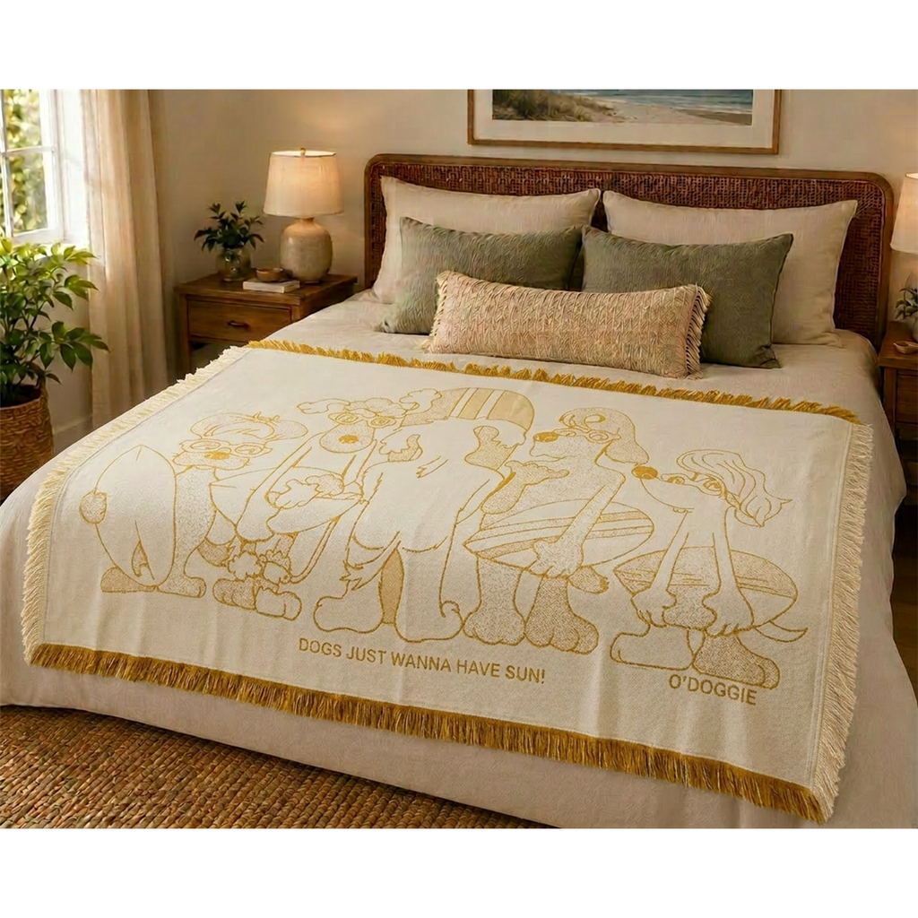Dogs Just Wanna Have Sun Yellow Blanket