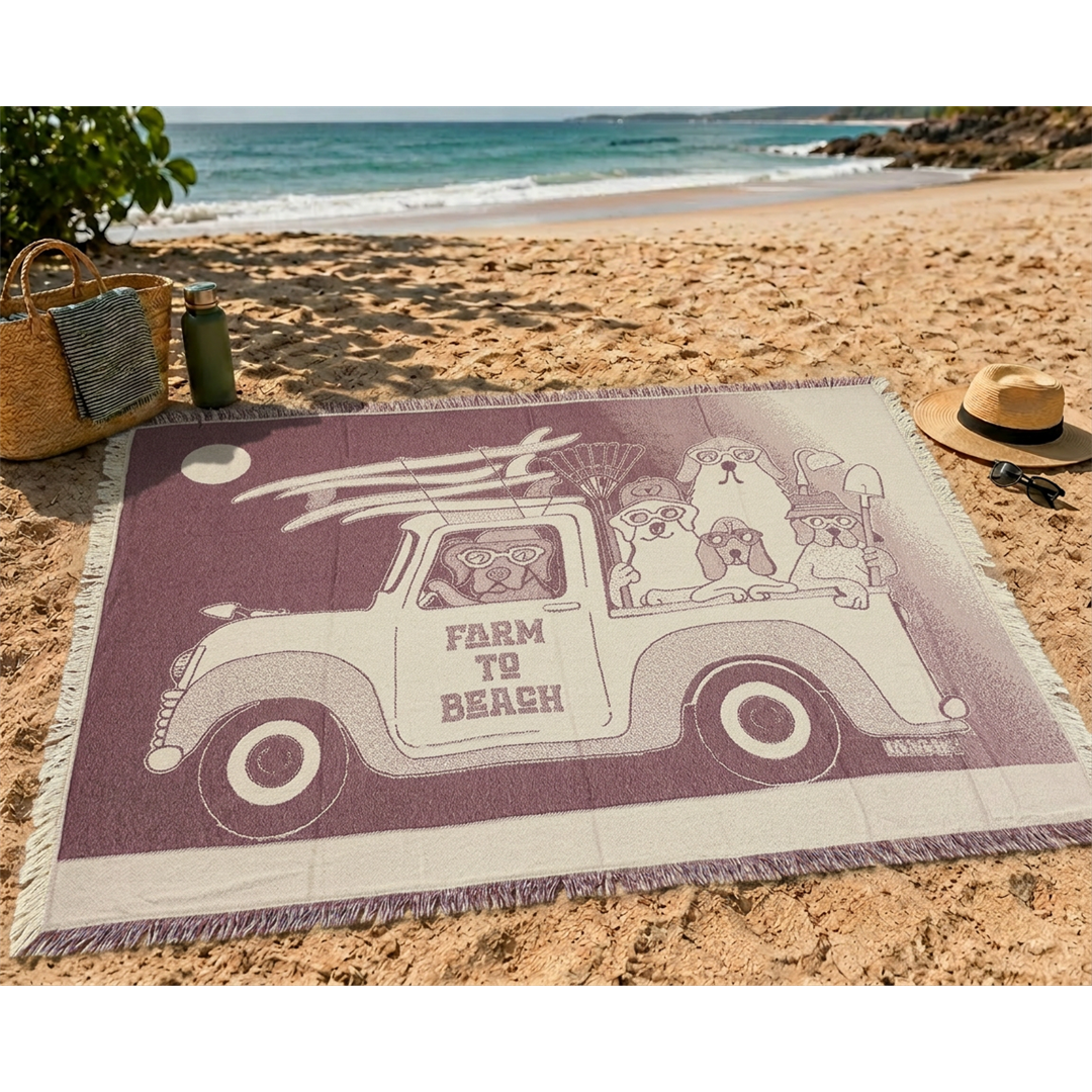 Farm to Beach Burgundy Blanket