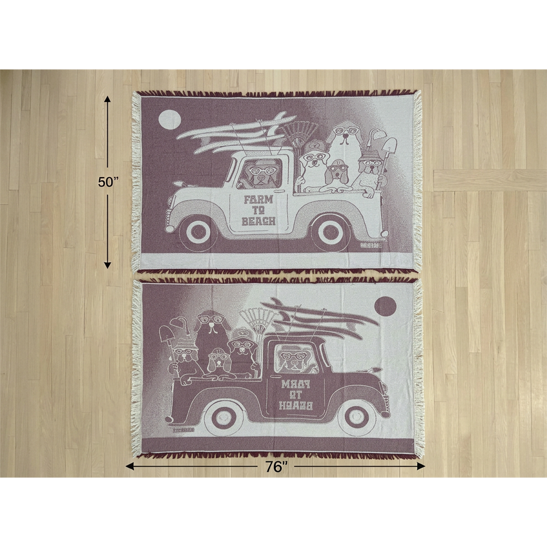 Farm to Beach Burgundy Blanket