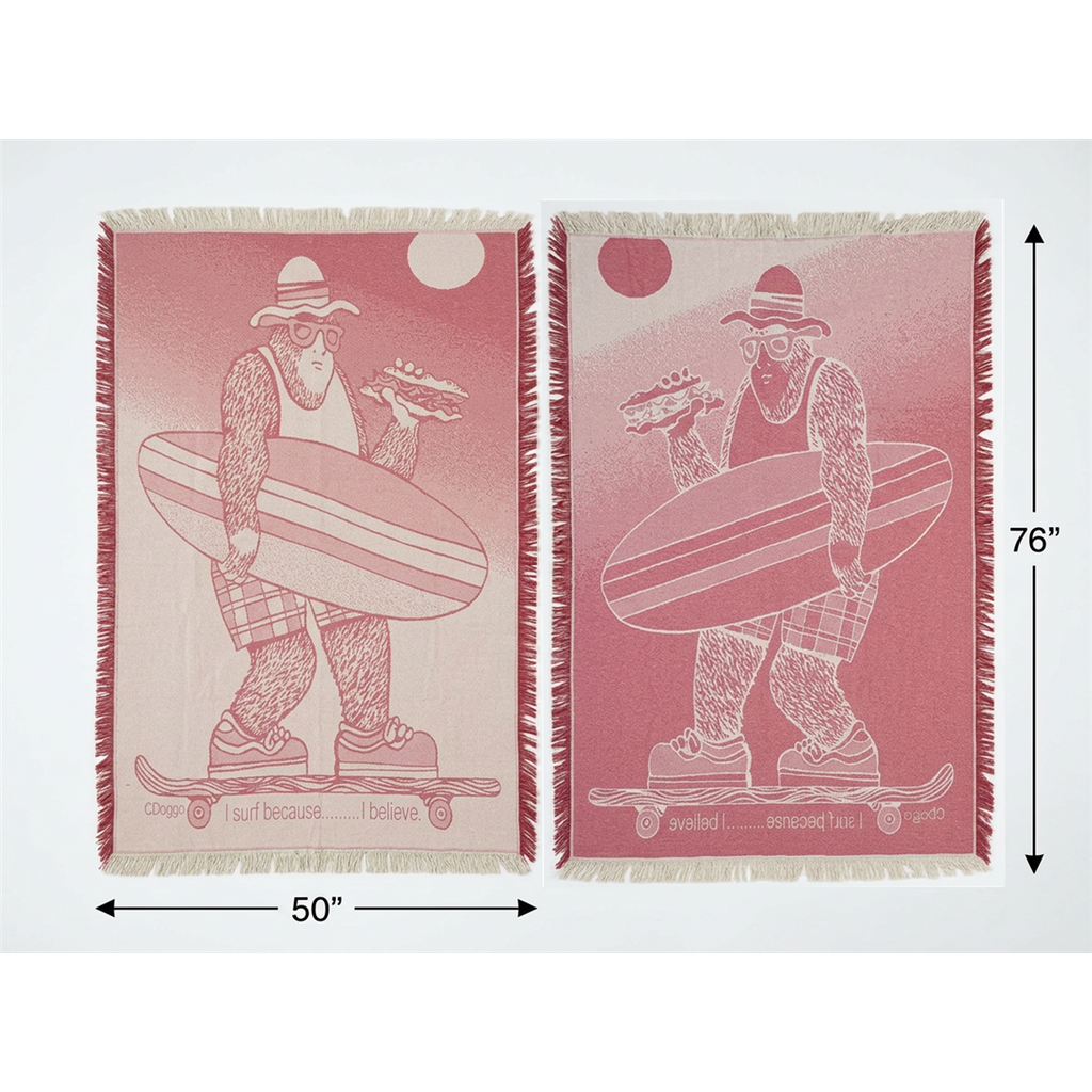 Surf Sandwich Yeti Deep Pink Blanket
