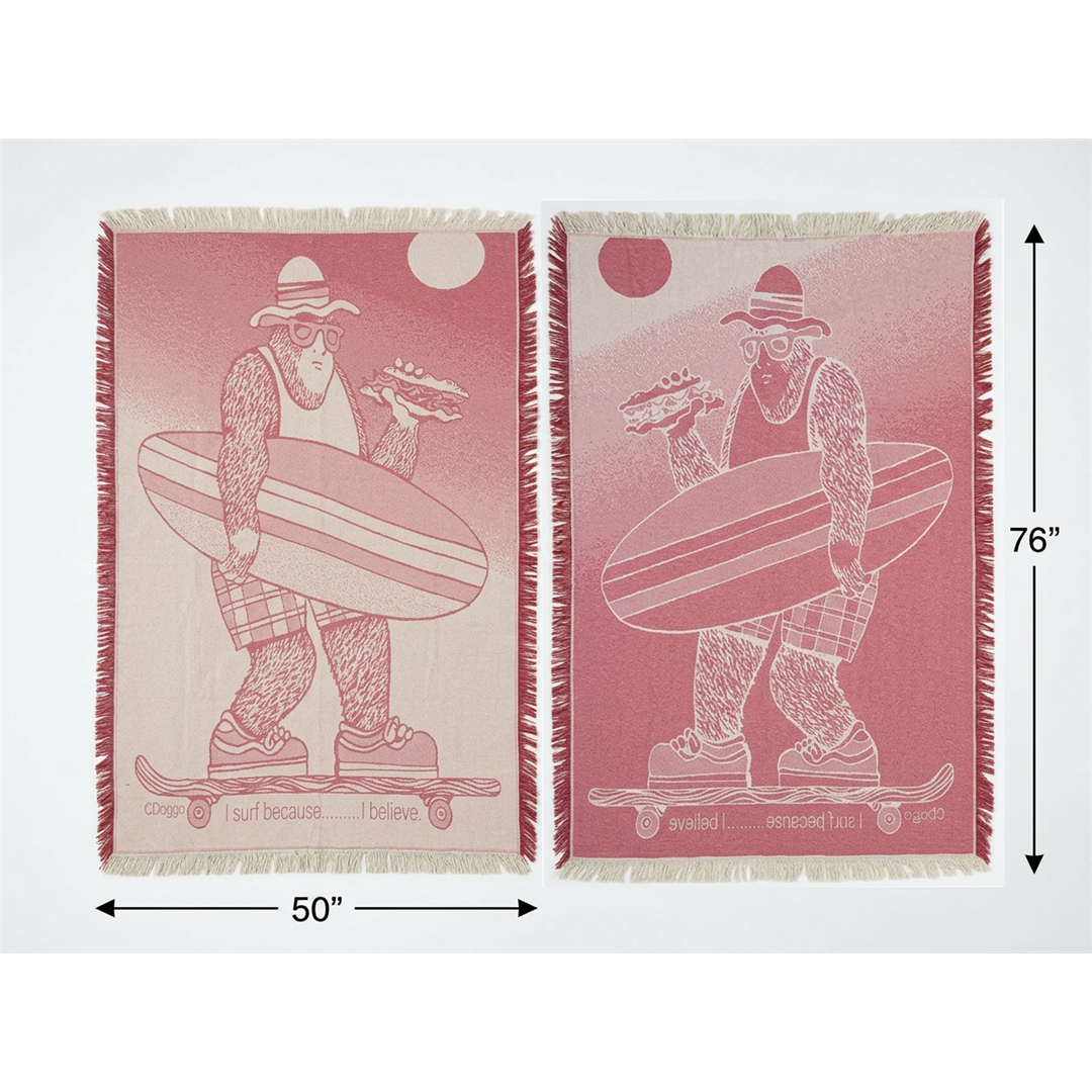 Surf Sandwich Yeti Deep Pink Blanket