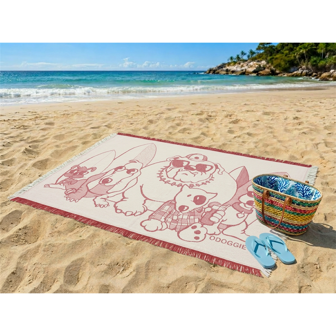 Surf Dogs Red Blanket