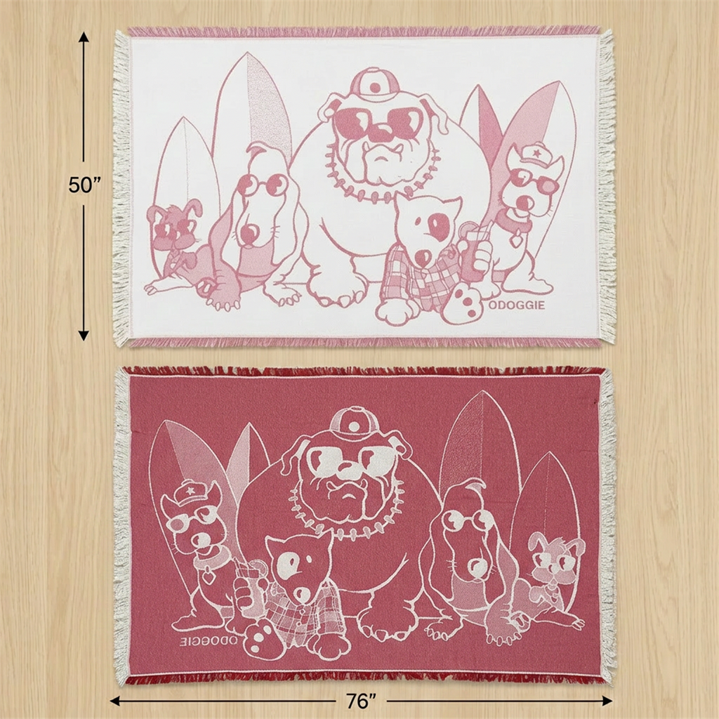 Surf Dogs Red Blanket