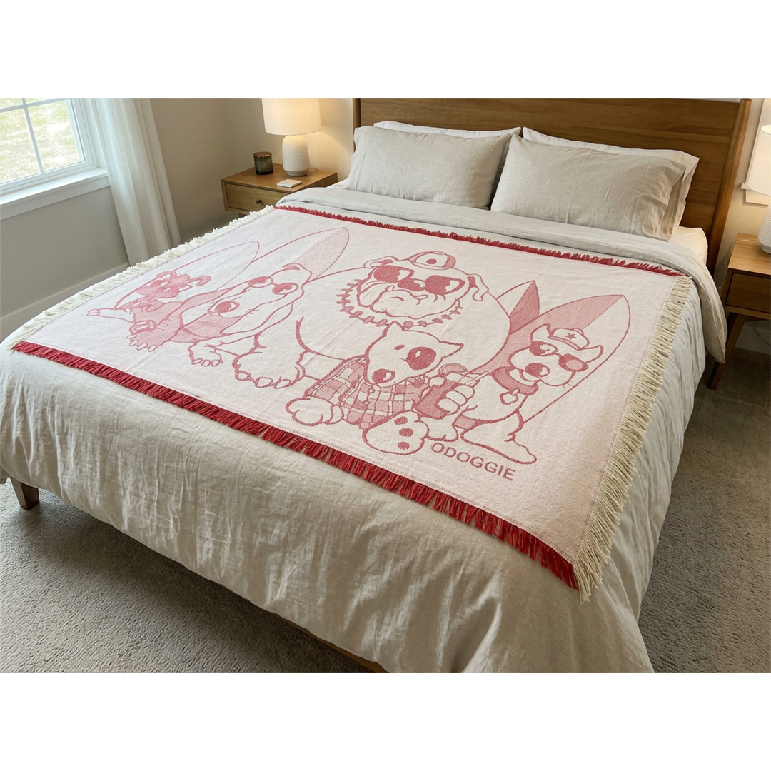 Surf Dogs Red Blanket