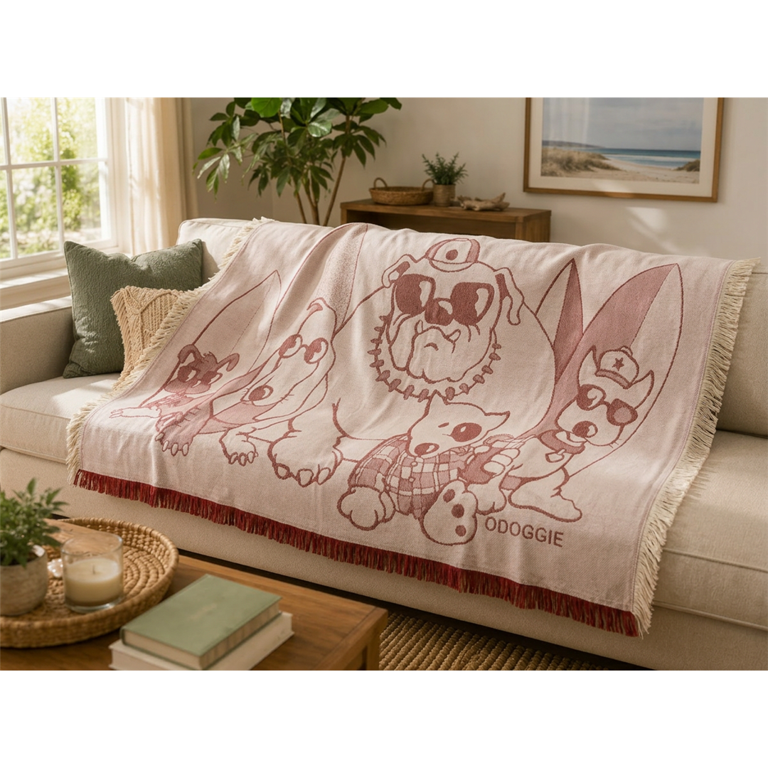 Surf Dogs Red Blanket