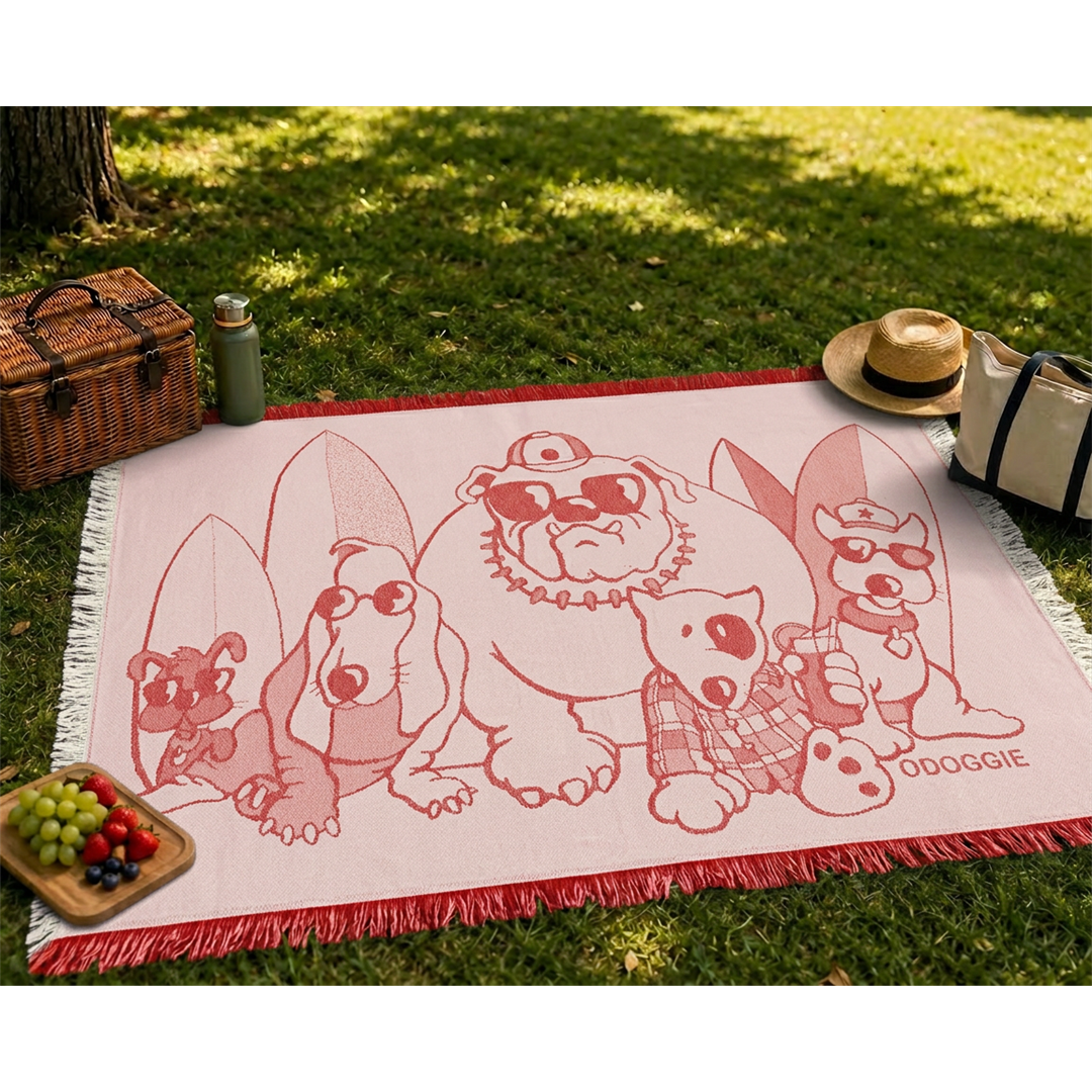 Surf Dogs Red Blanket