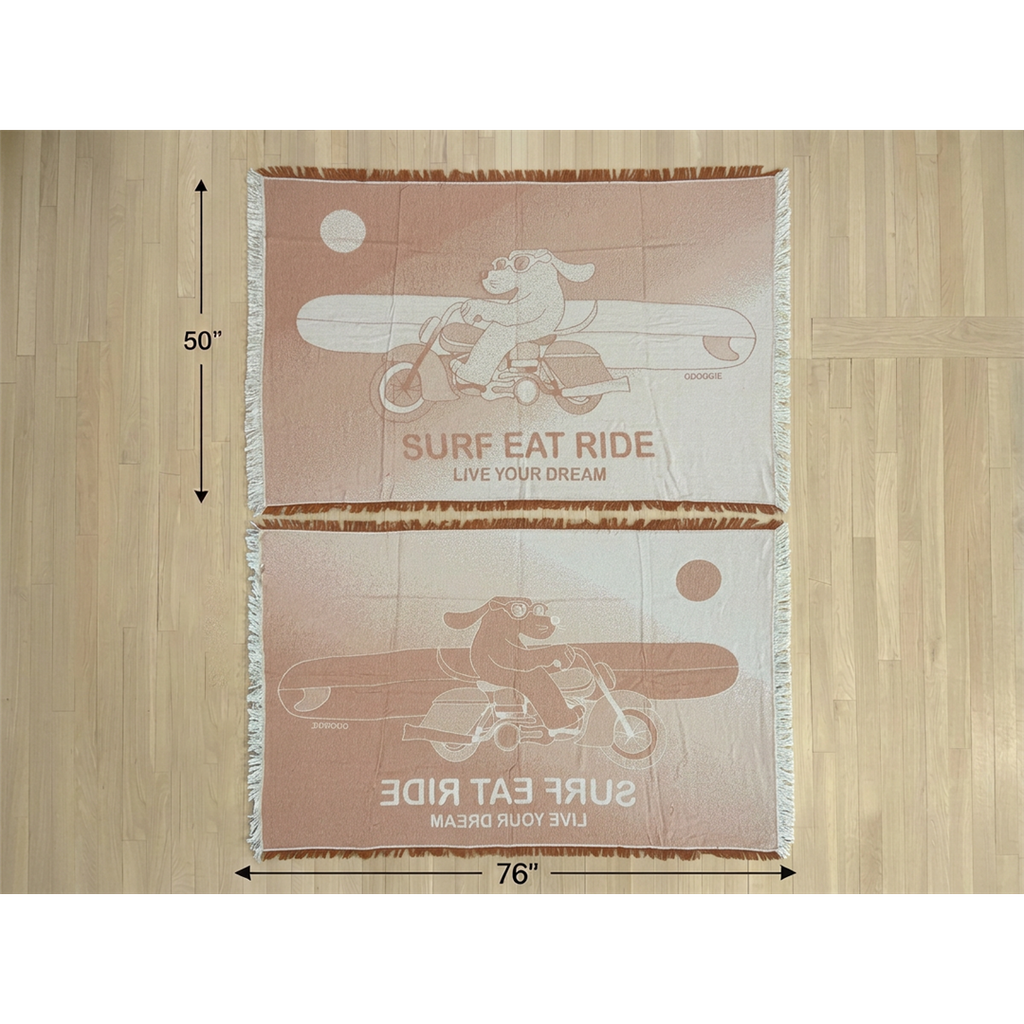 Surf Eat Ride Orange Blanket