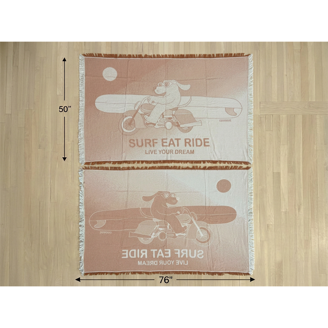 Surf Eat Ride Orange Blanket