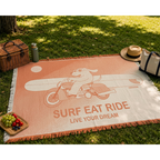 Surf Eat Ride Orange Blanket