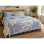 Surf Naked Dog Blue Blanket