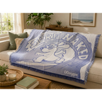 Surf Naked Dog Blue Blanket