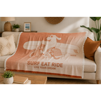 Surf Eat Ride Orange Blanket